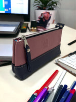 Two tone zipper pouch - pencil case - make up bag