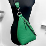 NEW - Delta Sling Bag  - 9 COLOURS - Leather Front and Back Cross Body Bag