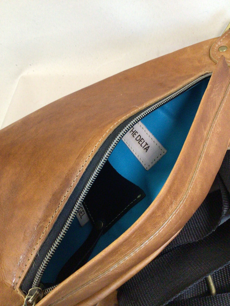 NEW - Delta Sling Bag  - 9 COLOURS - Leather Front and Back Cross Body Bag