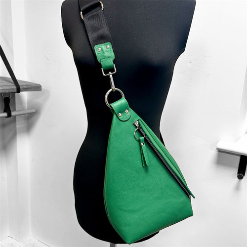 NEW - Delta Sling Bag  - 9 COLOURS - Leather Front and Back Cross Body Bag