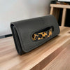Black Grab Handle Clutch Bag + 2 Strap Bundle - Black, Cream, Leopard