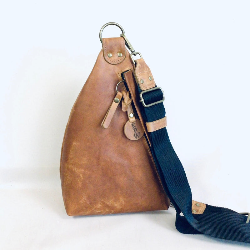 NEW - Delta Sling Bag  - 9 COLOURS - Leather Front and Back Cross Body Bag