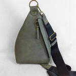 NEW - Delta Sling Bag  - 9 COLOURS - Leather Front and Back Cross Body Bag