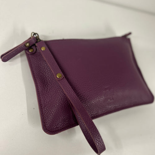 Large Wristlet Clutch - Aubergine Purple - Individual Design
