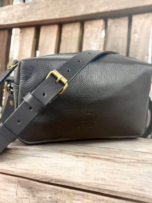 Luxury Leather Black Camera Bag - 2 Sizes Available