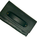 Iconic Black Grab Handle Clutch Bag - Leather