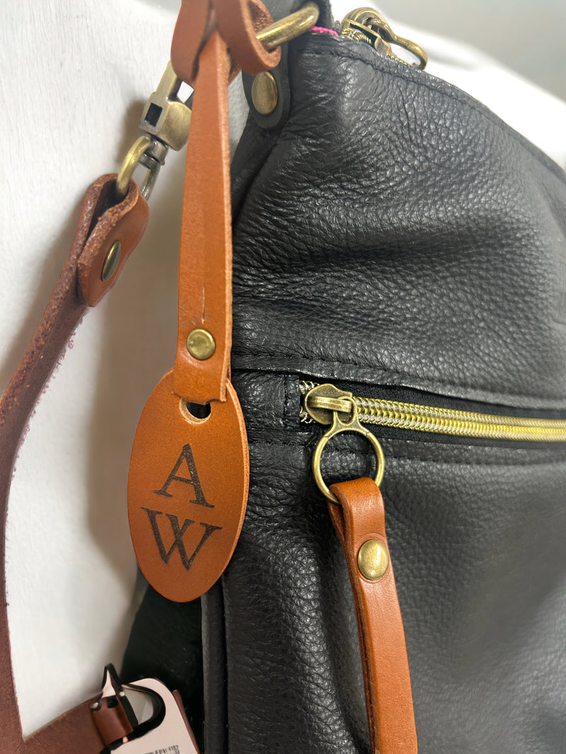 Black & Tan Classic Cross Body Bag. - Ready to Ship