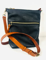 Black & Tan Classic Cross Body Bag. - Ready to Ship