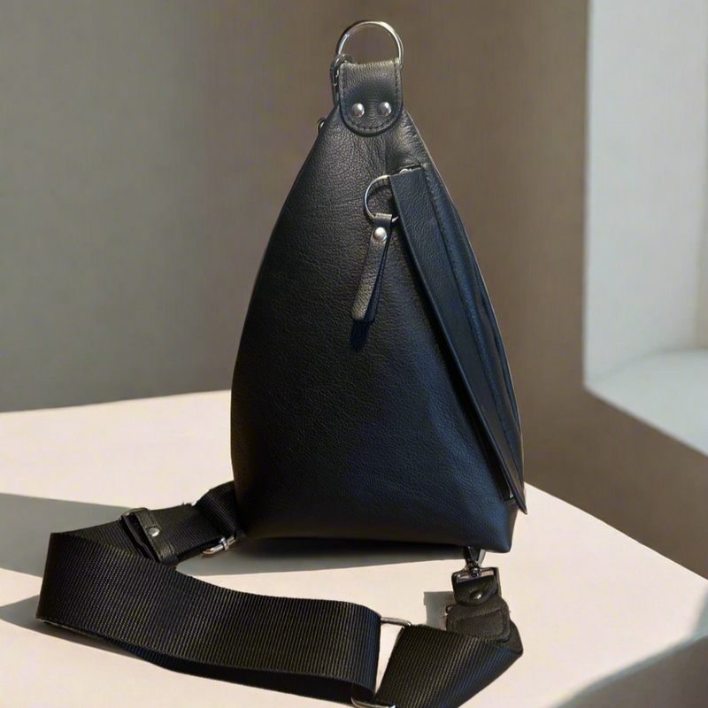 NEW - Delta Sling Bag  - 9 COLOURS - Leather Front and Back Cross Body Bag