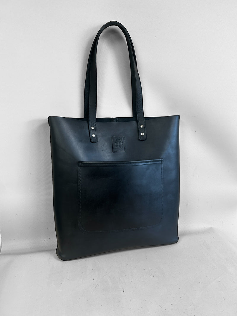 Timeless - Luxury Soft Full-Grain Black Leather Tote Bag