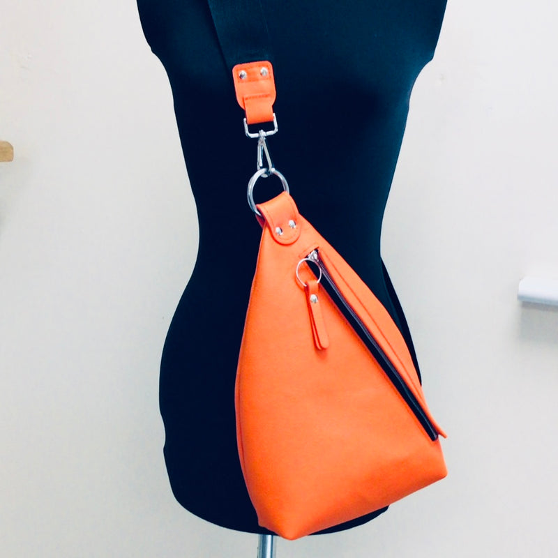 NEW - Delta Sling Bag  - 9 COLOURS - Leather Front and Back Cross Body Bag