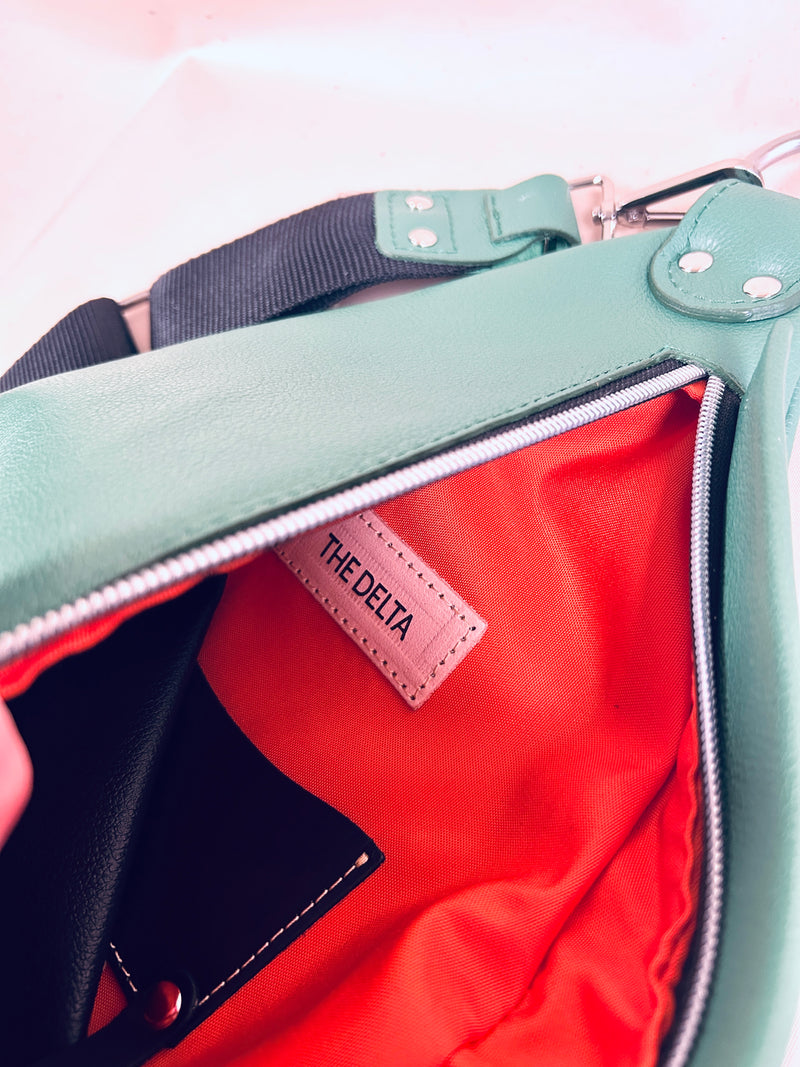 NEW - Delta Sling Bag  - 9 COLOURS - Leather Front and Back Cross Body Bag