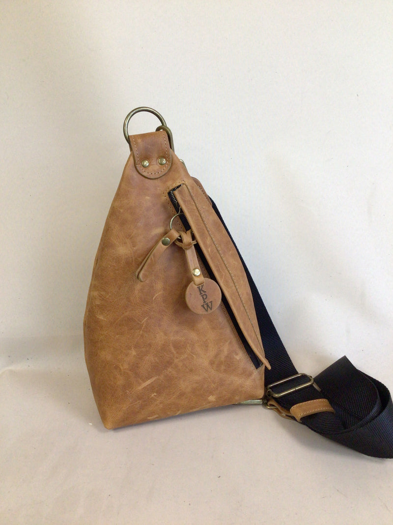NEW - Delta Sling Bag  - 9 COLOURS - Leather Front and Back Cross Body Bag
