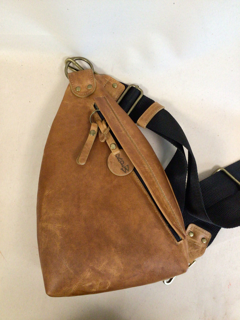 NEW - Delta Sling Bag  - 9 COLOURS - Leather Front and Back Cross Body Bag
