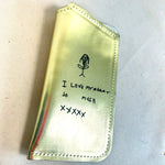 Gold Leather Sunglasses Case