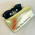Gold Leather Sunglasses Case