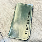 Gold Leather Sunglasses Case