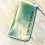 Gold Leather Sunglasses Case
