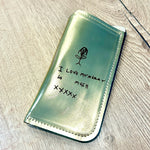Gold Leather Sunglasses Case