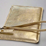 Starlight - Metallic Leather Clutch - Gold/Silver