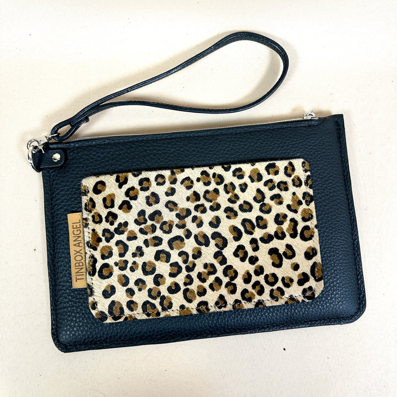 LIMITED EDITION - Savanna - Luxury Wristlet Cutch with Animal Print Pocket