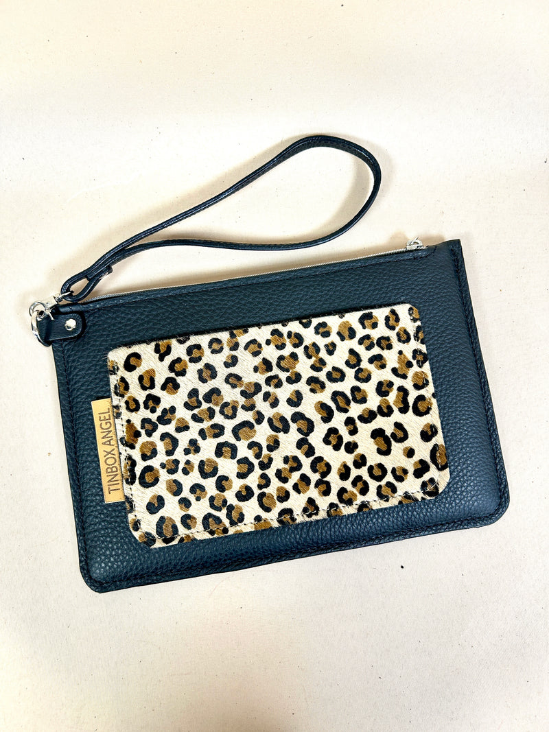 LIMITED EDITION - Savanna - Luxury Wristlet Cutch with Animal Print Pocket