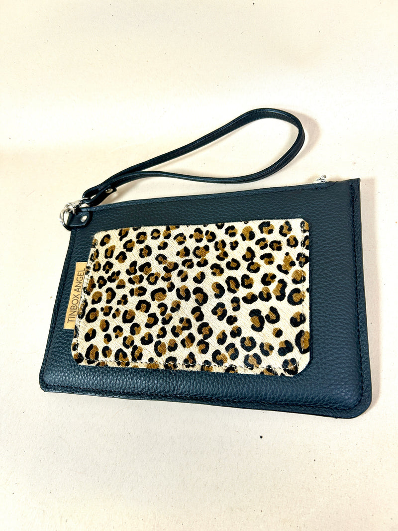 LIMITED EDITION - Savanna - Luxury Wristlet Cutch with Animal Print Pocket