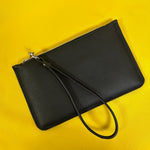 ‘Noir’  Luxury Black Leather Clutch  - READY TO SHIP