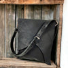 Natural Edge Crossbody Bag - Black - Soft Leather