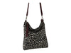 Safari Leather Tote Bag  - Animal Print Panel - Bucket Style Soft Strap - Raw and Rustic