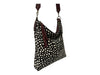 Safari Leather Tote Bag  - Animal Print Panel - Bucket Style Soft Strap - Raw and Rustic