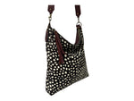 Safari Leather Tote Bag  - Animal Print Panel - Bucket Style Soft Strap - Raw and Rustic