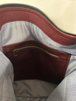Safari Leather Tote Bag  - Animal Print Panel - Bucket Style Soft Strap - Raw and Rustic