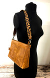 Toffee Tan, Zip-Top CROSSBODY Bag - Optional Extra Strap + FREE PERSONALISATION