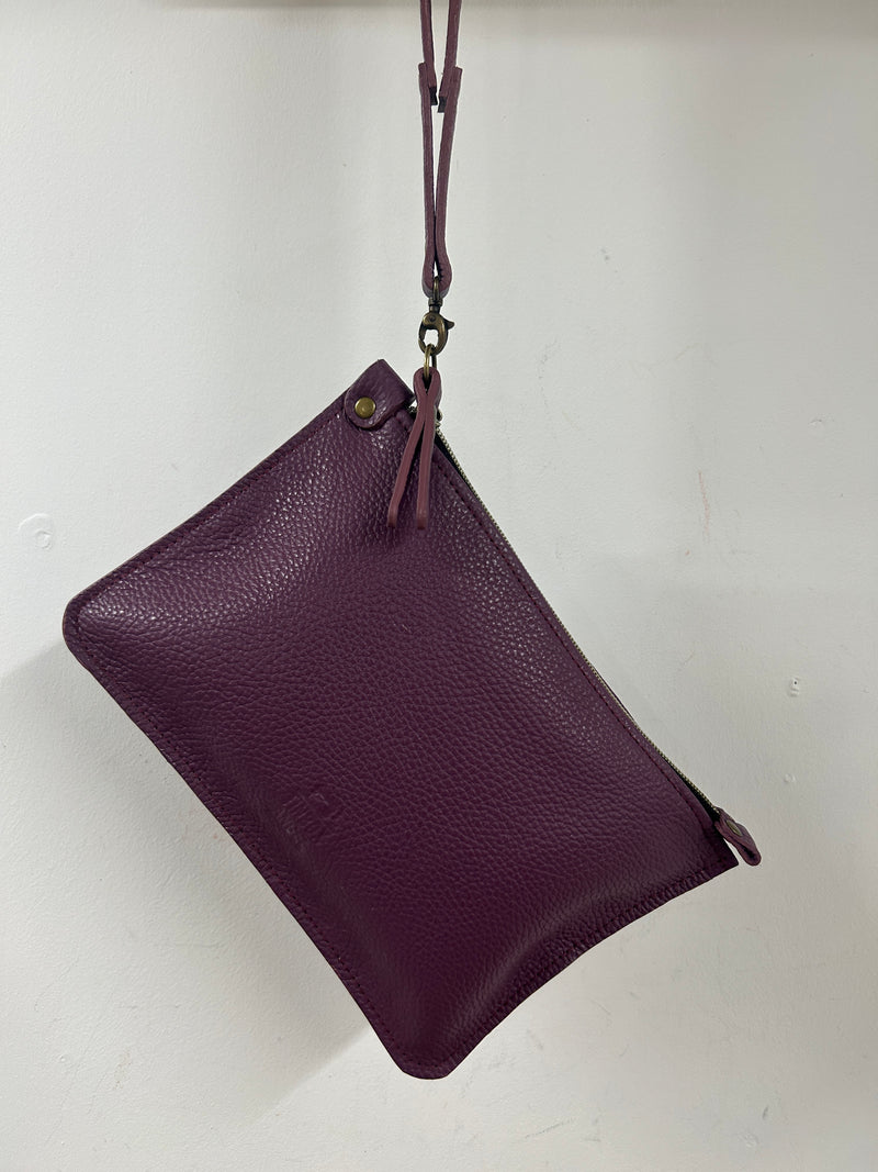 Large Wristlet Clutch - Aubergine Purple - Individual Design