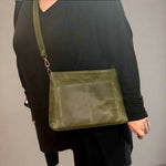 ESSENCE - Olive Zip top Crossbody/Shoulder Handbag - Classic