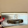 Gold/Silver Leather Grab Handled Clutch - Updated Version 2024