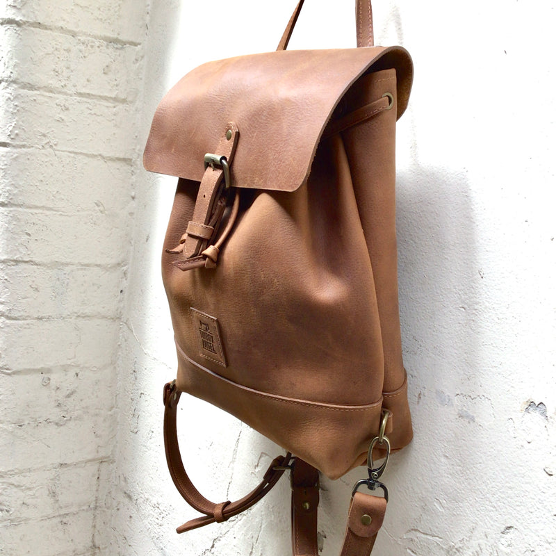 Chilli Red - Natural Leather Classic Multi-Way Rucksack