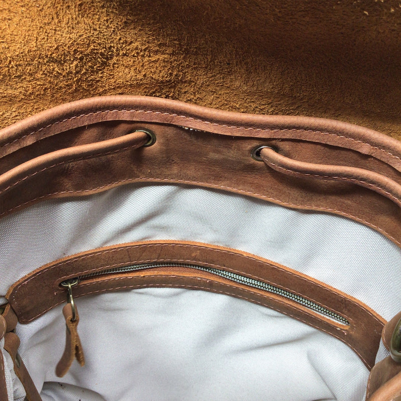 Honeysuckle Brown - Natural Leather Classic Multi-Way Rucksack