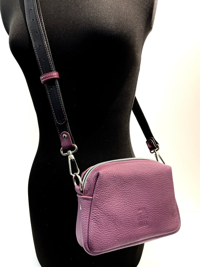 Luxury Camera Bag With Full Leather Lining  - Aubergine