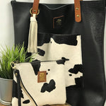 Leather Tote With Front Pocket