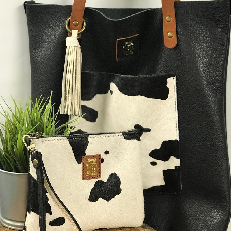 Leather Tote With Front Pocket