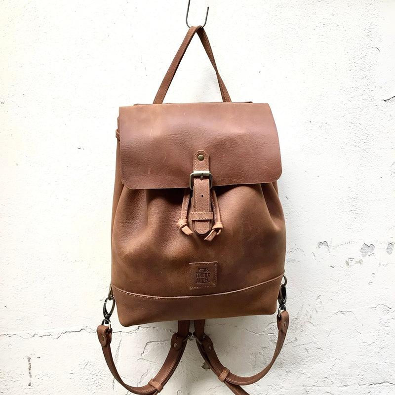 Honeysuckle Brown - Natural Leather Classic Multi-Way Rucksack