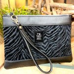 Luxury Velvet & Leather Clutch Bag