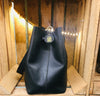 BUCKET BAG - High Quality Black Leather - Optional Shoulder Strap