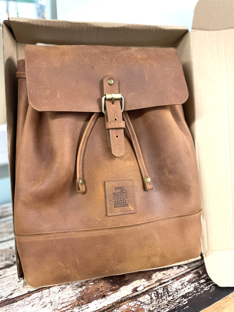 Honeysuckle Brown - Natural Leather Classic Multi-Way Rucksack