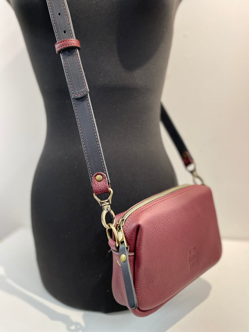 Luxury Wine Camera Bag With Full Leather Lining - Oxblood