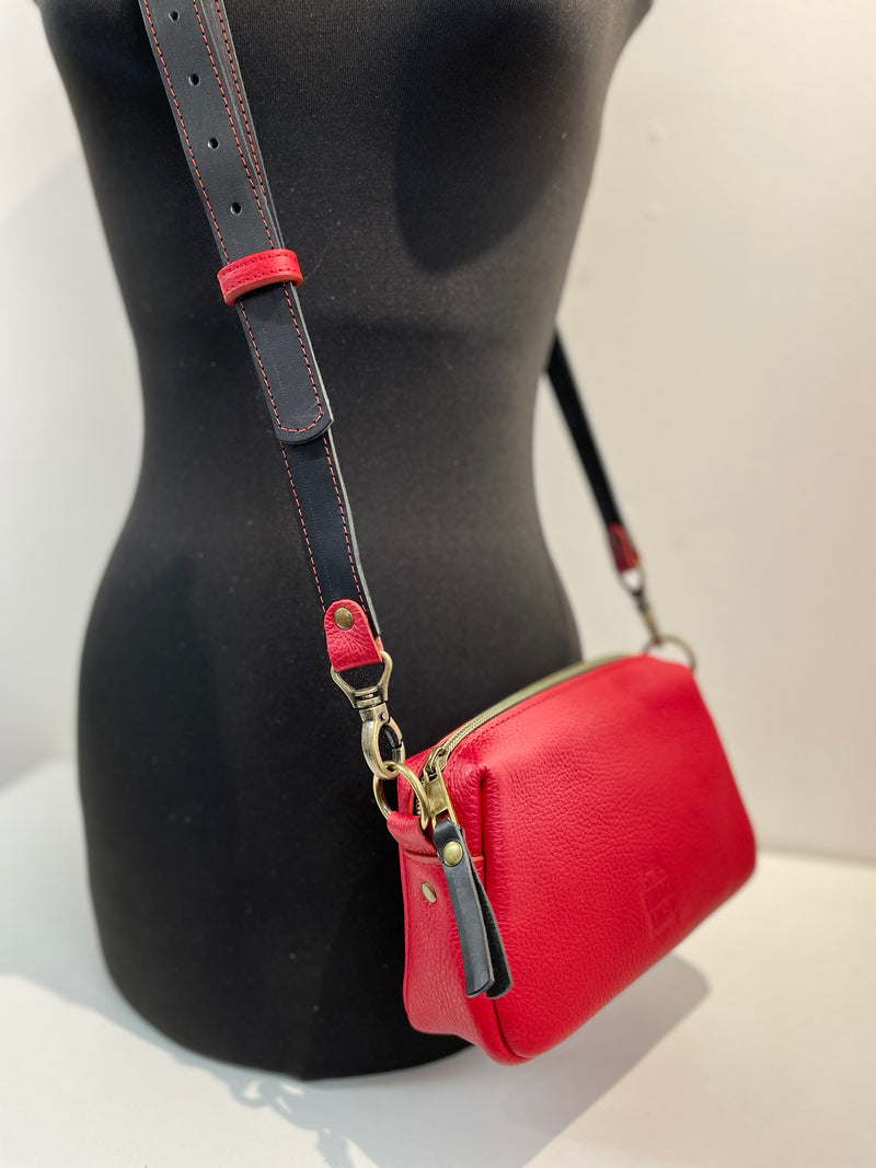 Luxury Tomato Red Camera Bag With Full Leather Lining - Tomato Red