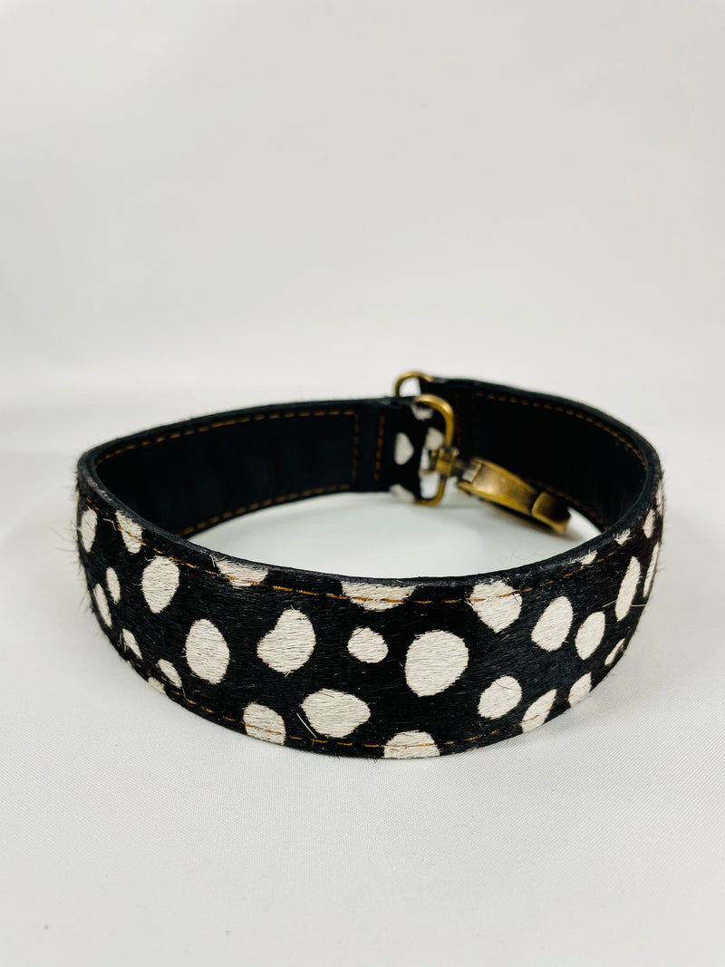 Black Full Grain Leather Bucket Bag - Optional Animal Print Strap