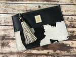 Medium Wristlet Clutch With Cow Print Leather